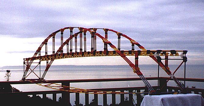 K'nex Arch Bridge, about 7 1/2 feet long